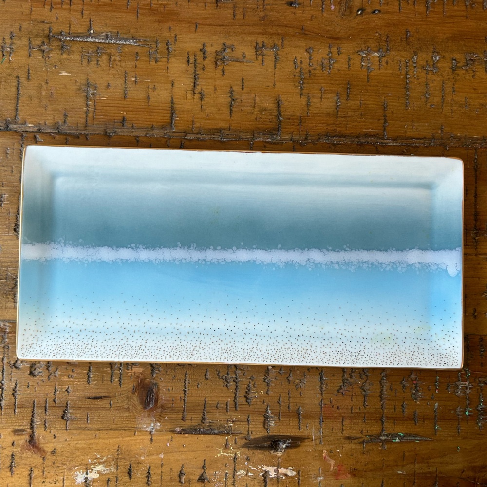 Lenox Seaview Blue and White Rectangular Ceramic Tray